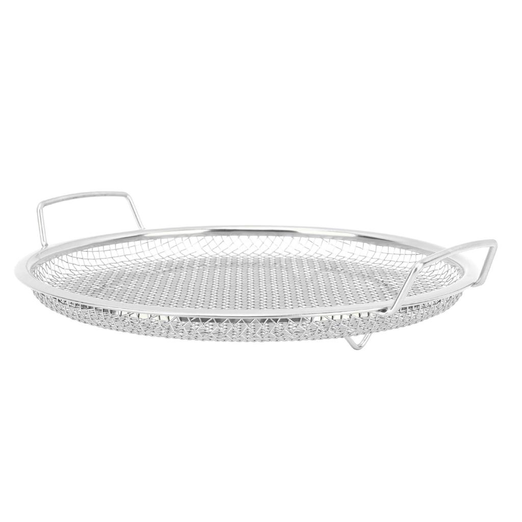 Stainless Steel Fruit Basket Double Handles Metal Mesh Drain Round Tray for Snacks Fruits Vegetables