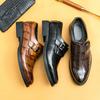 Men Retro Formal Shoes PU Side Buckle European and American Business Fashion High-quality Loafers Size 38-46 Men Shoes