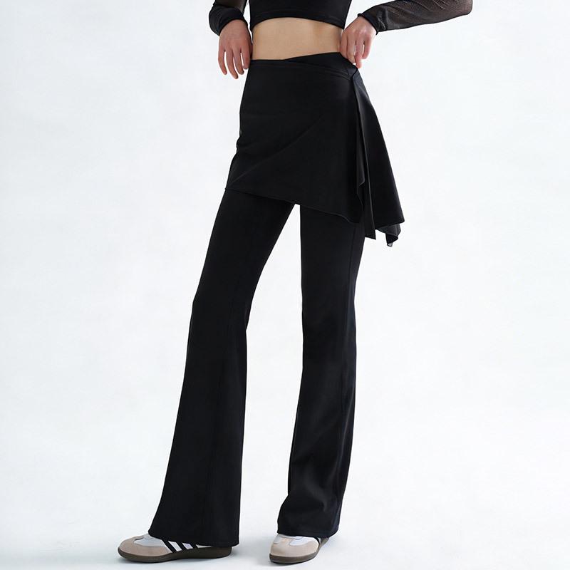 Yoga Micro Flare Pants with Detachable Skort for Sports and Dance