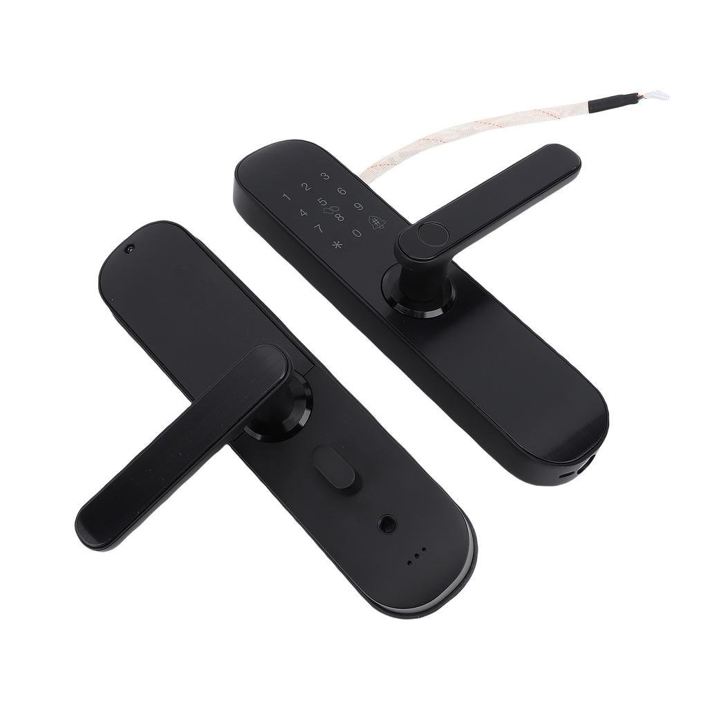 Fingerprint Keypad Door Handle Lock App Control Emergency Power Supply Keyless Entry Door Handle Lock for 35mm To 80mm
