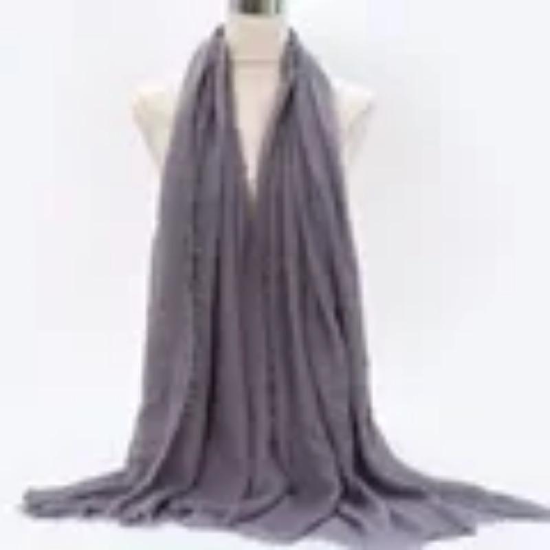 Muslim Cotton Crinkle Hijabs for Women Soft Islamic Headscarf Shawl Wrap for Ladies Breathable Lightweight Khimar Head Cover