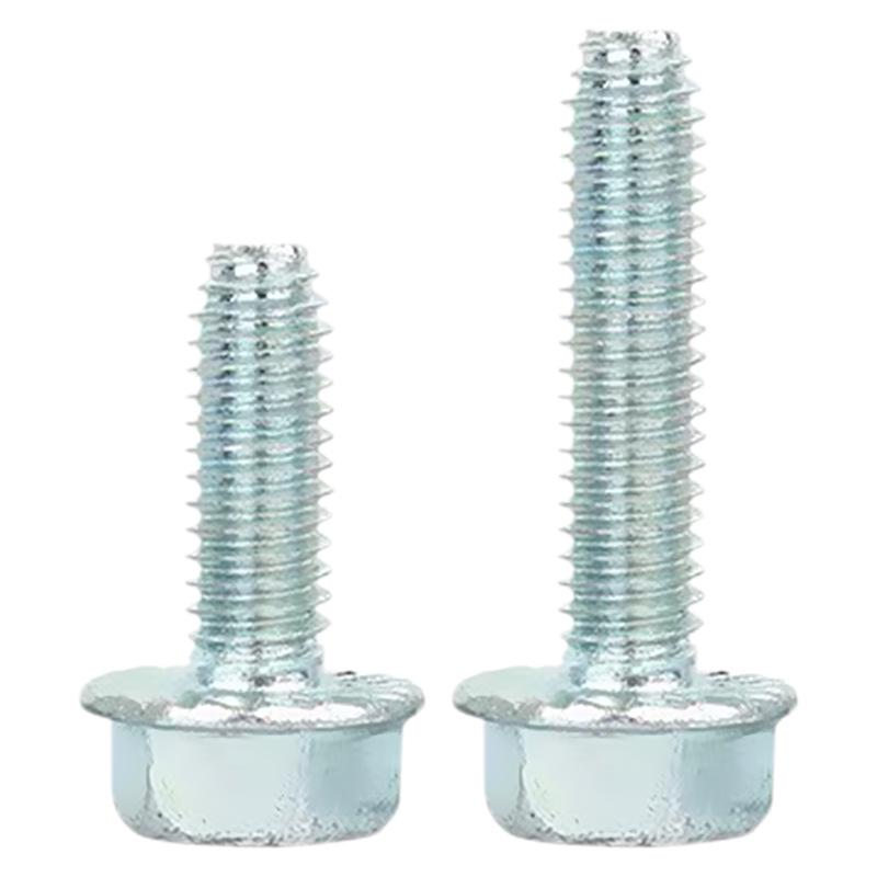 Galvanized Self-Locking Flange Screws, Triangular Toothed, Non-Slip, Cross Hexagon