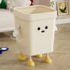 Storage Bin Trash Can Food Waste Plastic Wastebasket Lightweight Square Garbage Can  Kitchen