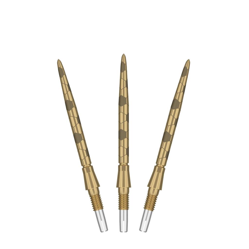 Target Darts Swiss Storm ONYX Dart Points of Replacement Steel Dart Points (Set 3) 26mm/30mm/35mm - Silver/Gold/Black (30mm, Gold)