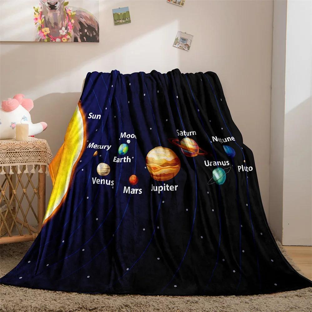 Galaxy Blanket Star Throws Planet Space Gift for Boy Girl Colorful Soft Lightweight Flannel Fleece Blankets Purple for Bed Couch