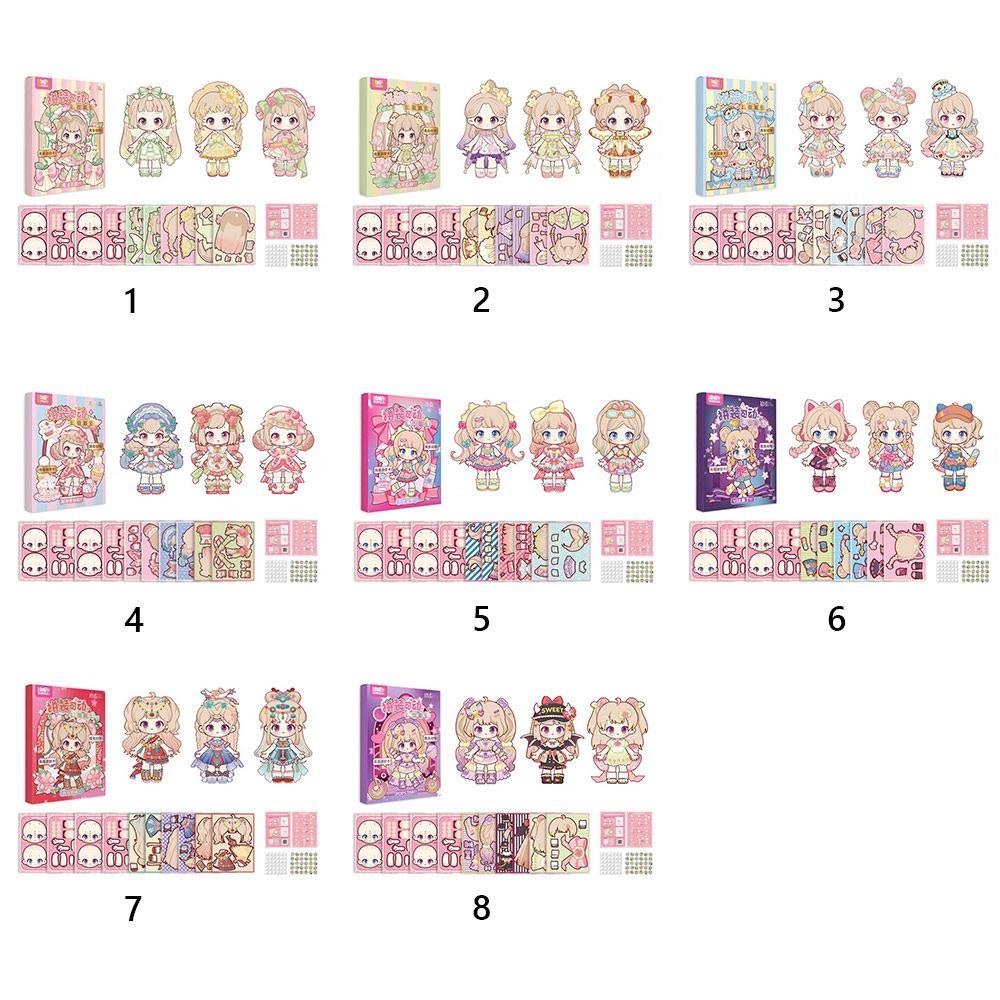 3D Design DIY Change Clothes Toys Kit Multicolor Removable Paper Puppet Parent-child