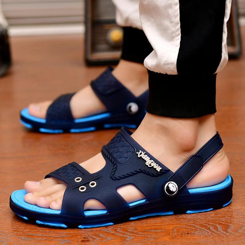 Bestellen Sie eine Nummer größer Mode Hochwertige Herren-Sandalen für Zuhause Lässige, langlebige Herrenschuhe Anti-Rutsch-Peep-Toe-Hausschuhe für Herren Sommerschuhe Alias Übergröße