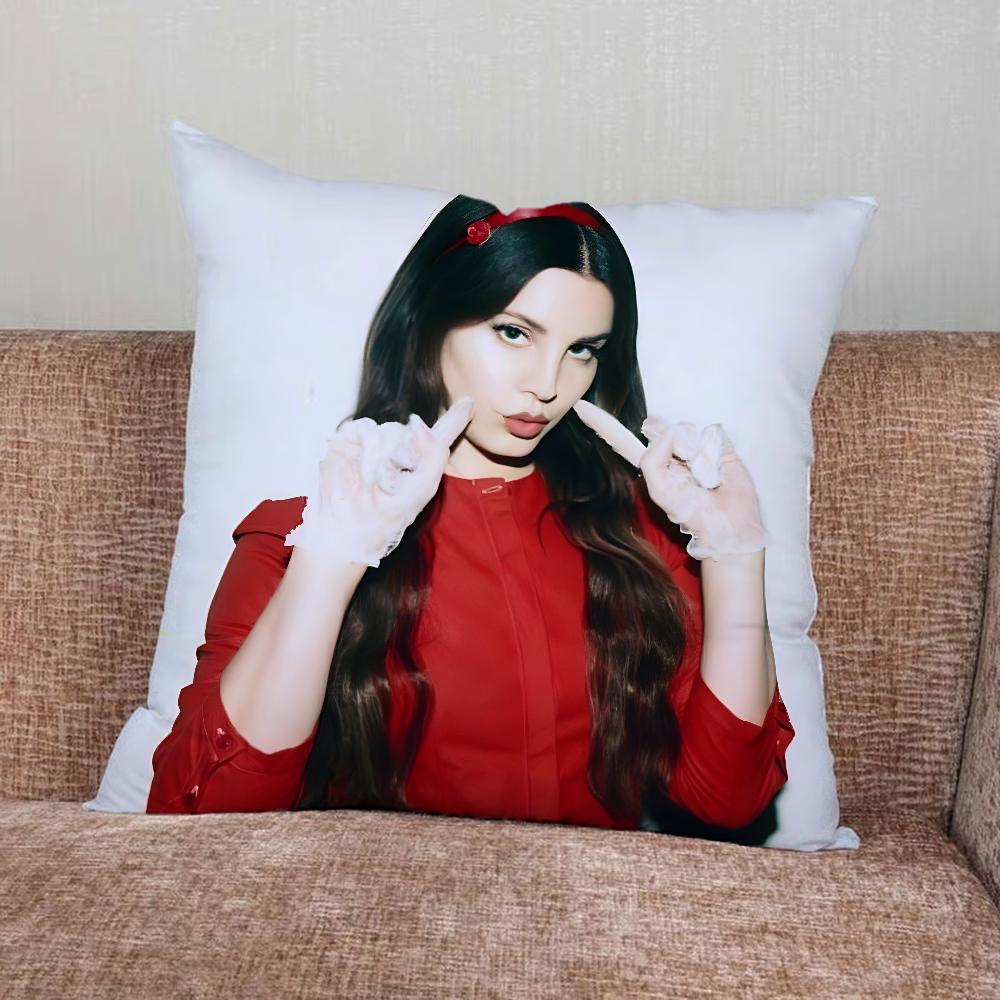 

L-Lana Del Rey Singer Pillow Case For Home Bedroom Car Office Decoration Living Room Sofa Cushion Cover Suitable 16x16Inch