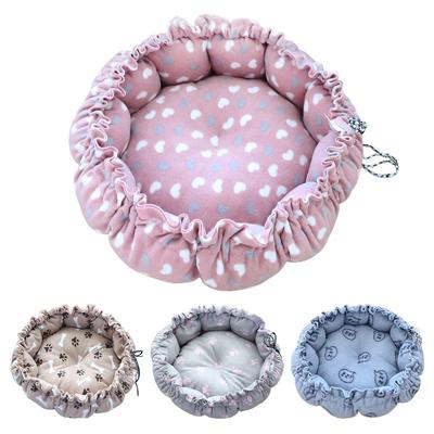 Round Dog Bed House Plush Pet Cat Cushion Mat Warm Basket Kennel House Soft Nest Sleeping Sofa Puppy Indoor Home Accessories