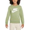 Nike Sweatshirt Crew Neck Comfortable Fleece Lined Long Sleeved Oil Green Children Aged 3 7 Years Old IB2553-386