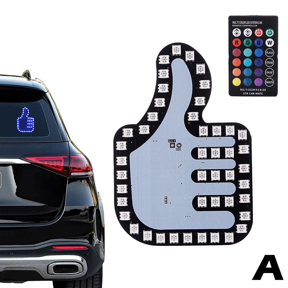 

Жестовый свет Забавный автомобильный палец свет с дистанционным управлением Атмосферный свет Ручная лампа Наклейка Светящаяся панель Автомобильный свет Универсальный