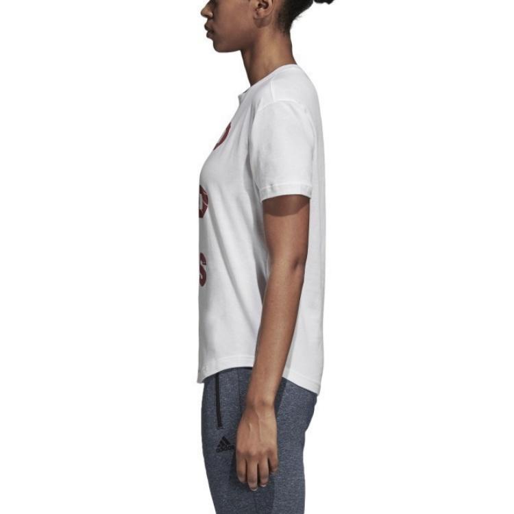 Adidas Performance Sid Vibe Letter Fashion Comfortable Short Sleeve T-Shirt Women Tops White DJ1616