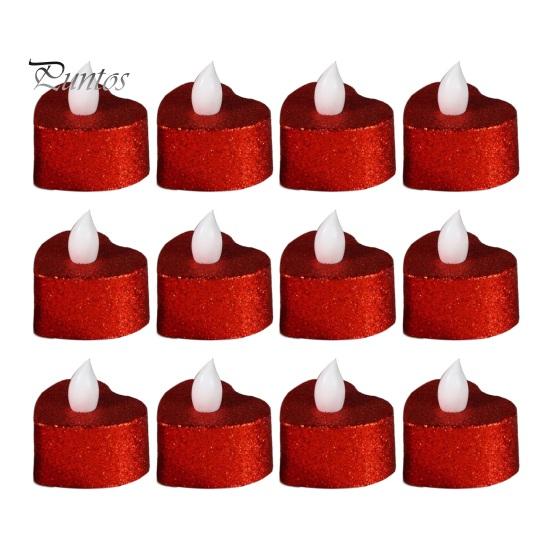 12Pcs Flickering Flameless Candle Lights Battery Operated LED Tea Light Realistic Wicks Light Decoration for Home Table Decor