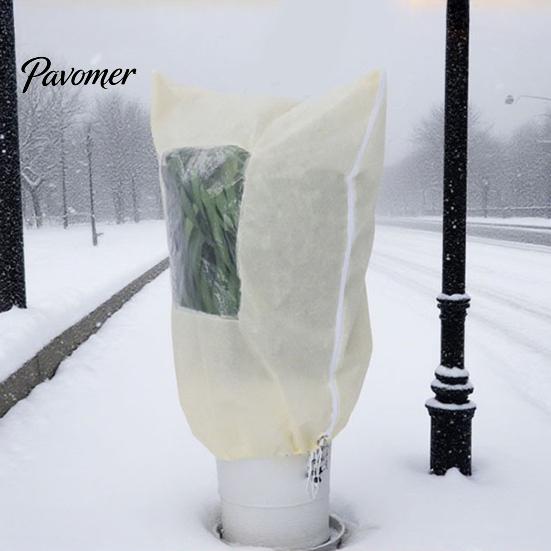 Frost Shield for Small Trees And Shrubs Plant Protection Cover with Viewing Window, Extra Thick Non-woven Winter Weatherproof Blanket Cold Climate