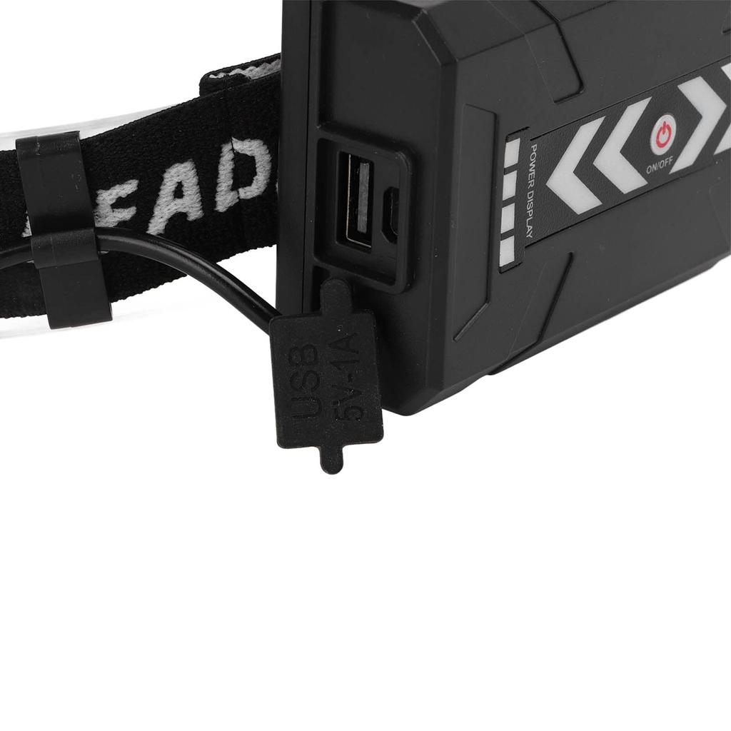 Sensor Bright Head Torch with Powerful Rechargeable LED and Adjustable with Data Cable for Outdoor Outdoor and Night Work Headlamp, Head, Camping,