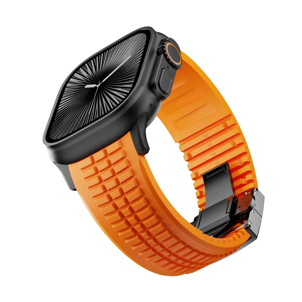 Rubber Band for Apple Watch 46mm 45mm 44mm 42mm Sports Strap for Iwatch Ultra 3 49mm Series11 10 9 8 7 Se 6 5 Se Luxury Bracelet