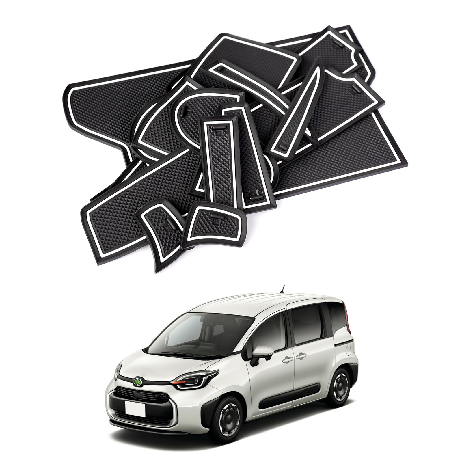 

Auto Spec Toyota New Sienta Совместимый SIENTA 10 Серии Эксклюзивный Резиновый Коврик для Салона 3-го Поколения Коврик в Карман Двери Предотвращение Шума Коврик на Консоль