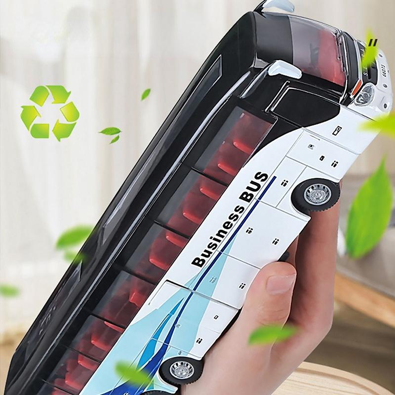 Simulation Diecast 1/50 Alloy Business Bus Car Model Luxury Airport Bus Model  Vehicles For Children‘s