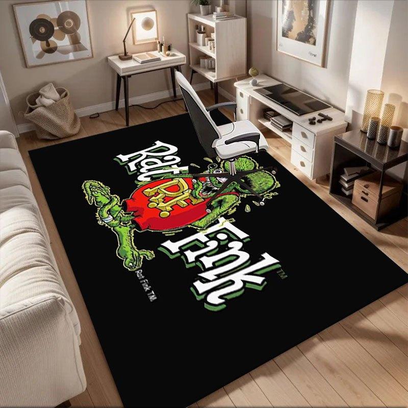 Rat Fink T-Shirt - Classic Green Mouse Car Racing TeeOffice Mat Perfect for Home Decor Office Desk Chair Rugs Chair Carpet for Office Polyes
