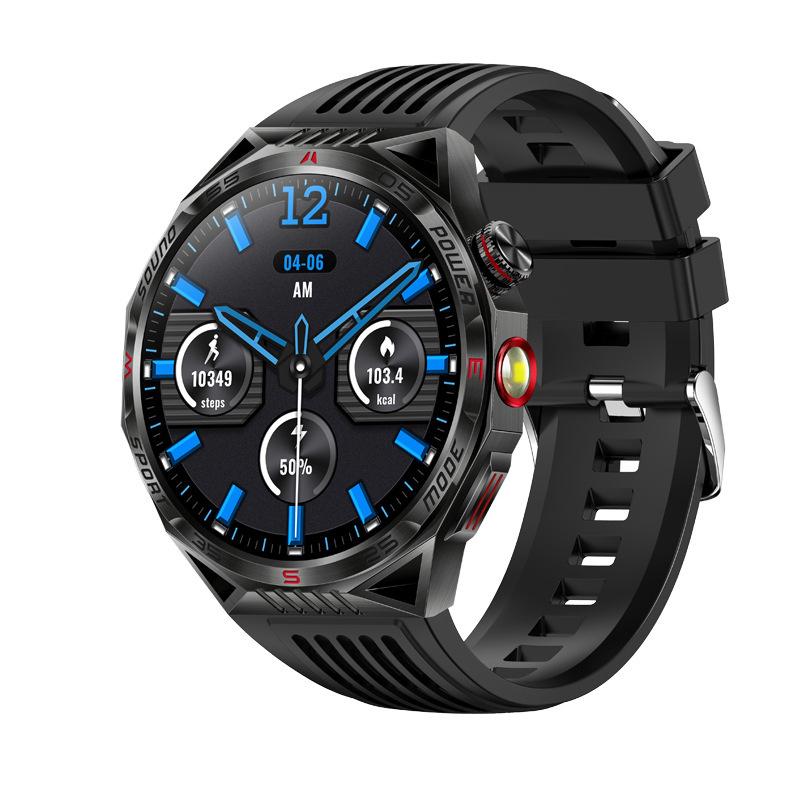 HT28 Smart Watch Men 1.85inch Outdoor LED Flashlight Laser Light Compass Sport Tracker Large Battery Smartwatch