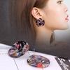 Suijue Jewelry Fashion Temperament Round Color Broken Shell Earrings Personalized Versatile Earrings Earrings Earrings Women