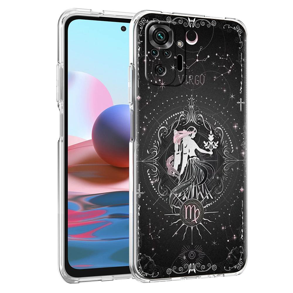 Transparent Phone Case for Redmi 14C 13C 10C 10 9 Note 13 12 11 K50 K40 Plus Pro 4G 5G Soft TPU Cover Constellation Pattern Bags