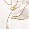 2-3pcs Women's Gold Necklace Stainless Steel Adjustable Choker Necklace CZ Pearl Pendant Chain Gold – with Jewellery Box