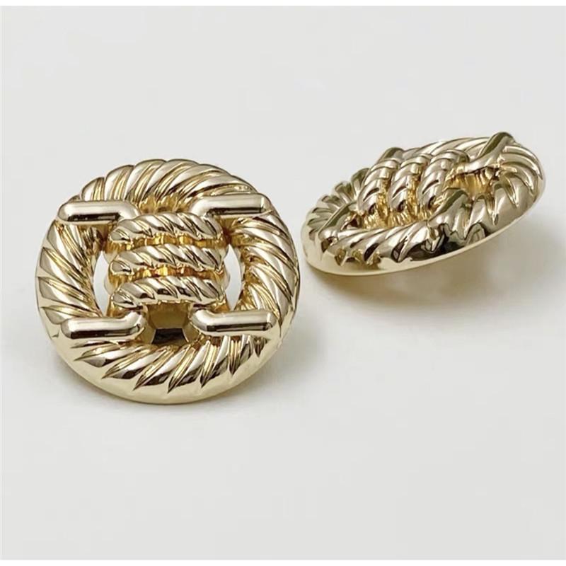 Knotted Design Decorative Buttons for Crafts Sewing Accessories Buttons Golden Metal 20mm Snap Buttons for Clothing Shirt Jacket