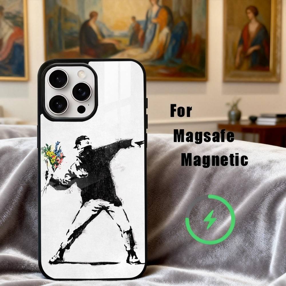 S-Street Art B-Banksy G-Graffiti  Phone Case For iPhone17,16,15,14,13,12,11 Plus,Pro Max Magnetic For Magsafe Wireless Charging