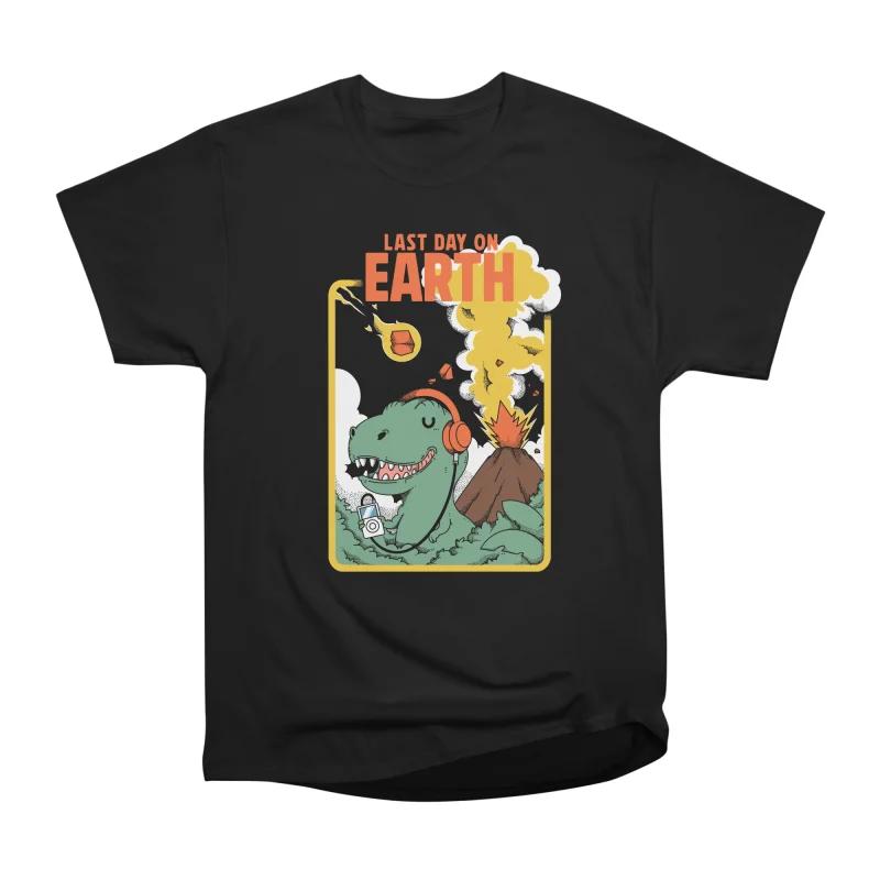 Men Casual Shirts Short Sleeves LAST DAY ON EARTH Black Tees Oversized T-shirts S чёрный
