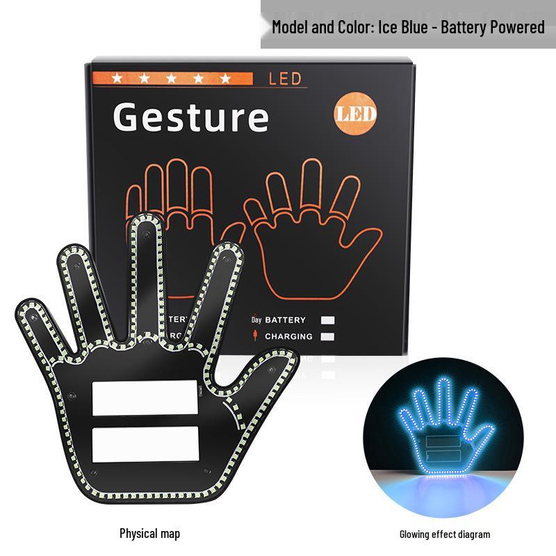 Car LED Multicolor Gesture Light: Seven-Color Glowing Palm Warning & Atmosphere Decoration