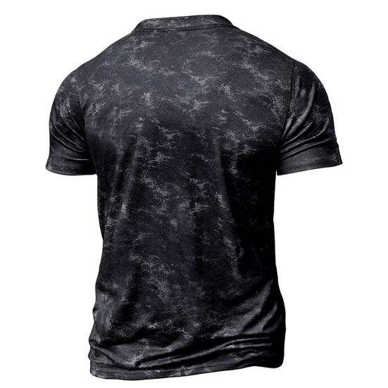 Men's Gym Muscle Tee Short Sleeve Round Neck T-Shirt Casual Printed Tee Shirt for Exercise Vacation Streetwear