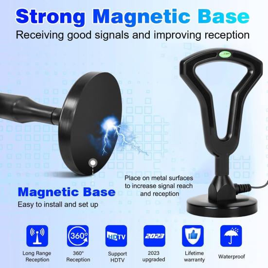 Indoor Digital Antenna High Gain Low Latency Signal-Reception Universal HDTV Aerial Antenna Amplifier Signal Booster Home Supplies