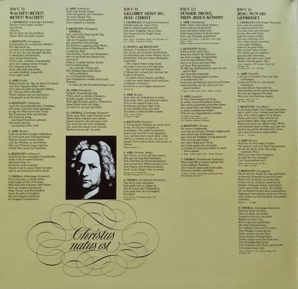 

LP Record JOHANN SEBASTIAN BACH HELMUTH RIL Christus Natus Est Kantaten Von Jo CLV71955 Claudius Mnche 1976 Germany Classical Used