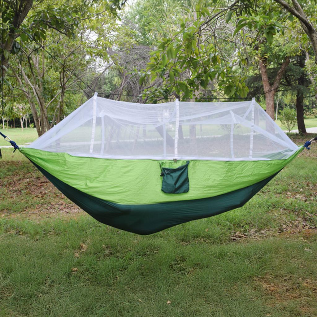 Camping Hammock with Mosquito Net Easy To Set Up with Carabiner Strap Rope Accessory Suitable for Backpacking Hiking