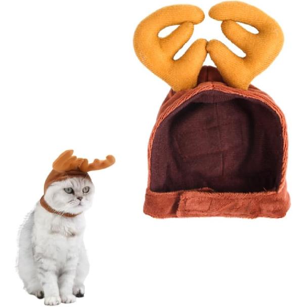 Pet Christmas Costume for Small Dog Cat Elk Reindeer Antlers Headband for Cat Dog Reindeer Costume for Small Dogs Cats Christmas Costume for Pet Deer коричневый