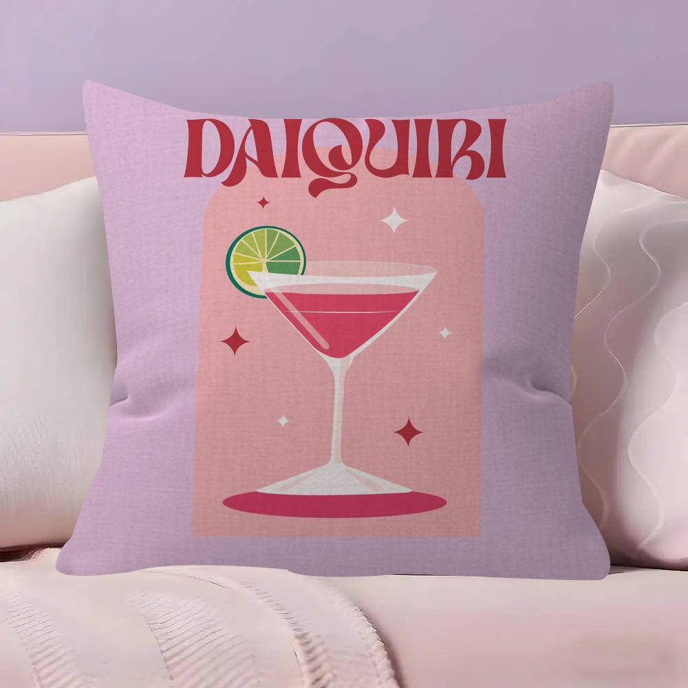 Hot MMmargarita Cocktail Arted  Pillow Cover Sofa Cushion Cover Home Room Decoration Children Gift
