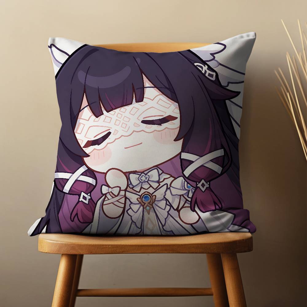 Genshin Impact C-Columbina Throw Pillow Case For 45x45cm,55x55cm,30x30cm For Home Bedroom Decoration And Protector