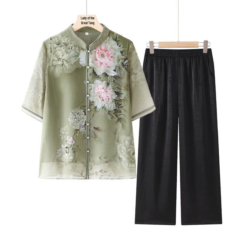 Datang Furen Elderly Women's Lightweight Summer Blouse Set