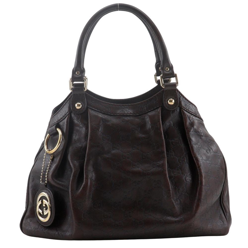 

GUCCI Sukey Tote Bag 211944 GG Brown Sima leather Women Used