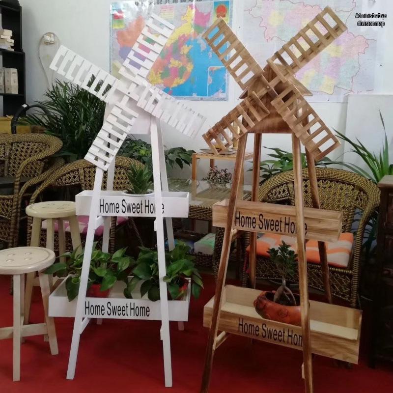 White Garden Windmill Ornament with Silk Flowers - Perfect for Weddings or Festive Gifts