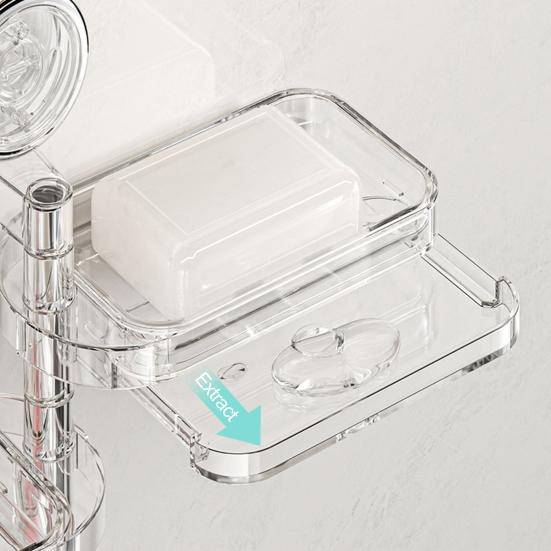Suction Cup Storage Holder Soap Box Strong Load-bearing Multi-layer Design
