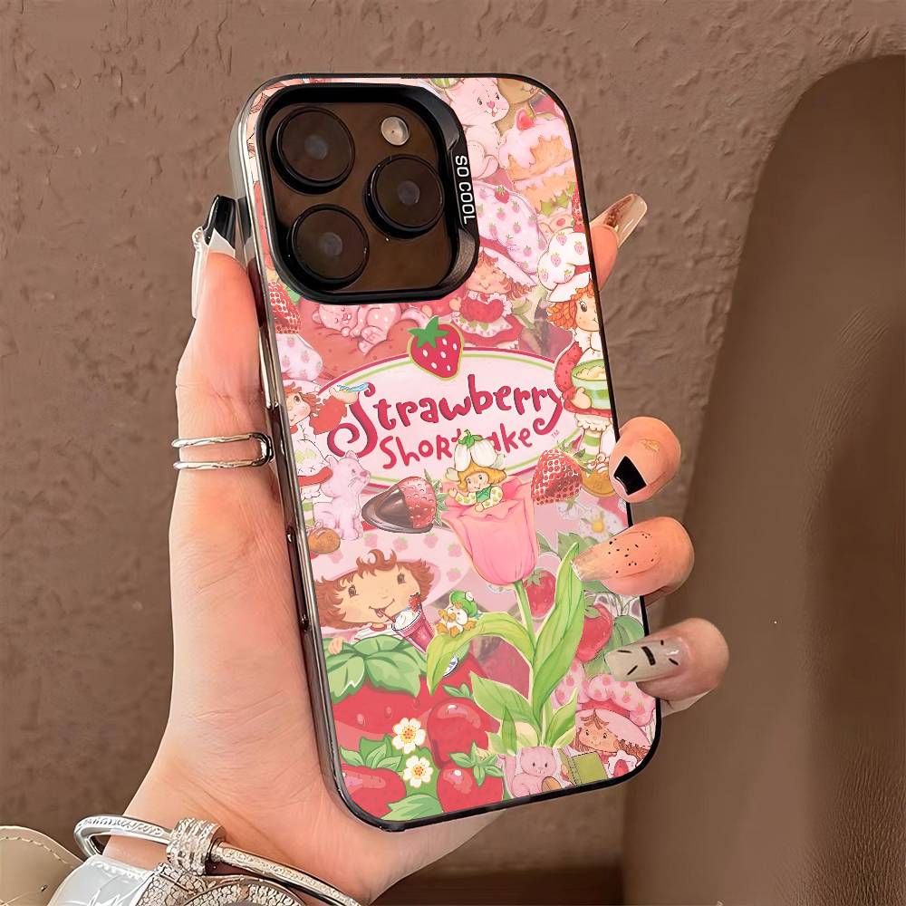 Strawberry Sh-SHortcakeS phone case for iPhone 17 17Air 16 15 14 13 12 11 Pro Max Plus Colorful Silver