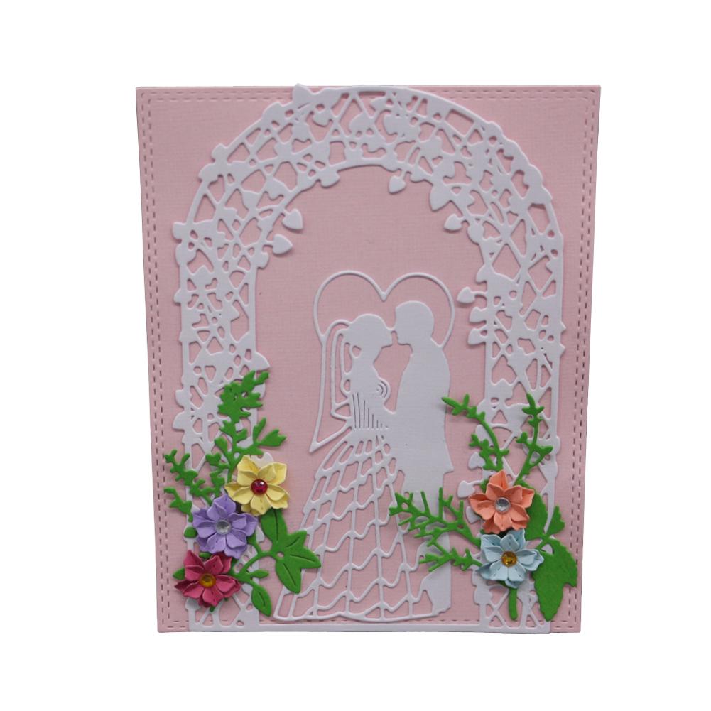 Couples Under the Arch Frame Metal Silvery Stencil Embossing Cutting Dies For Diy Scrapbooking Paper Album Cards Making