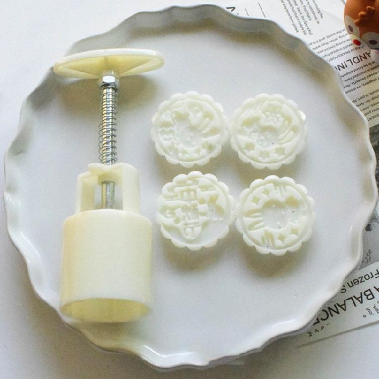 Hand-Pressure Moon Cake Mold Cookie Stamps Round Moon Cake Maker Easy To Use