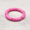 New Fashion Hot Pink Geometric Heart Beads Acrylic Bracelets Necklace for Women Spring Summer Statement Jewelry Accessories Gift