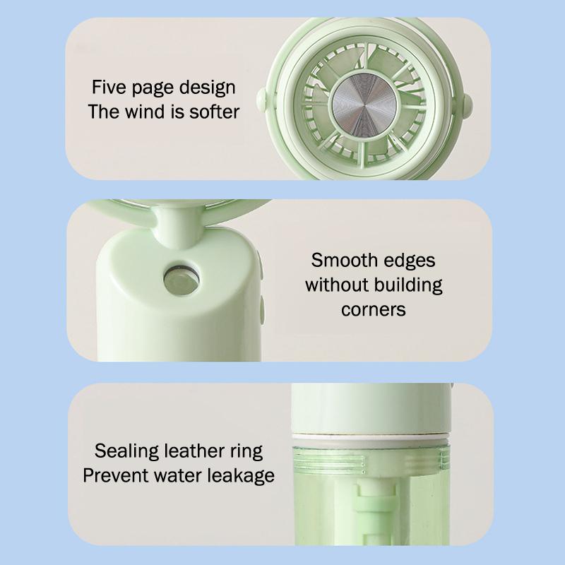 Rechargeable Handheld Misting Fan-Portable Battery Operated Water Mist Fan With 3 Adjustable Speed-Cooling Fan