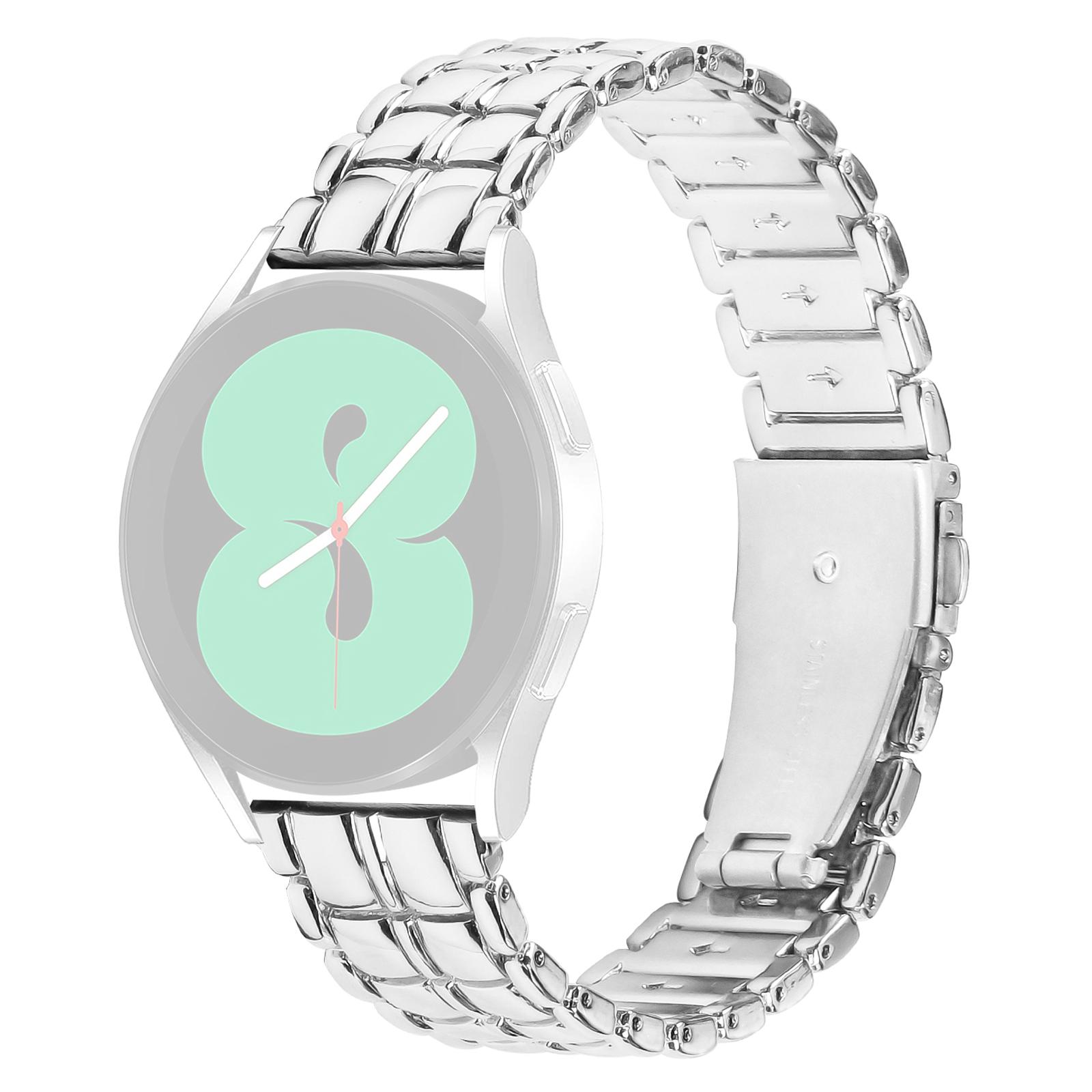

For Samsung Galaxy Watch 5/Watch FE 40mm/Watch4 Universal Metal Watch Strap 20mm Wrist Band Silver