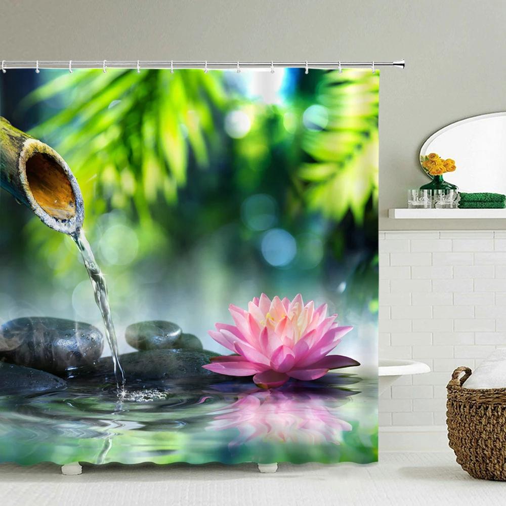 Bath Curtain 3d Printing Window Scenery Forest Shower Curtains 180*200cm Waterproof Bathroom Curtain Washable Fabric With Hooks