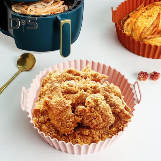 Silicone Frying Liners Air Circulation Baking Tray Dual-sided Cooking Pan Grease-free Air Fryer Basket Kitchen Accessory